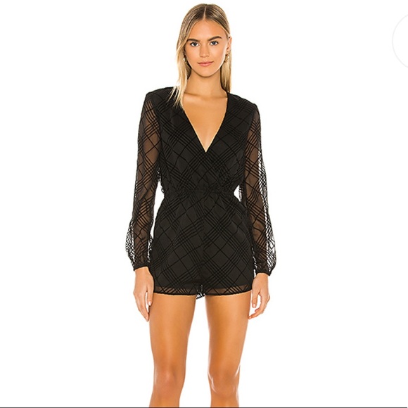 superdown Pants - NWT superdown Renee Surplice Romper in Black